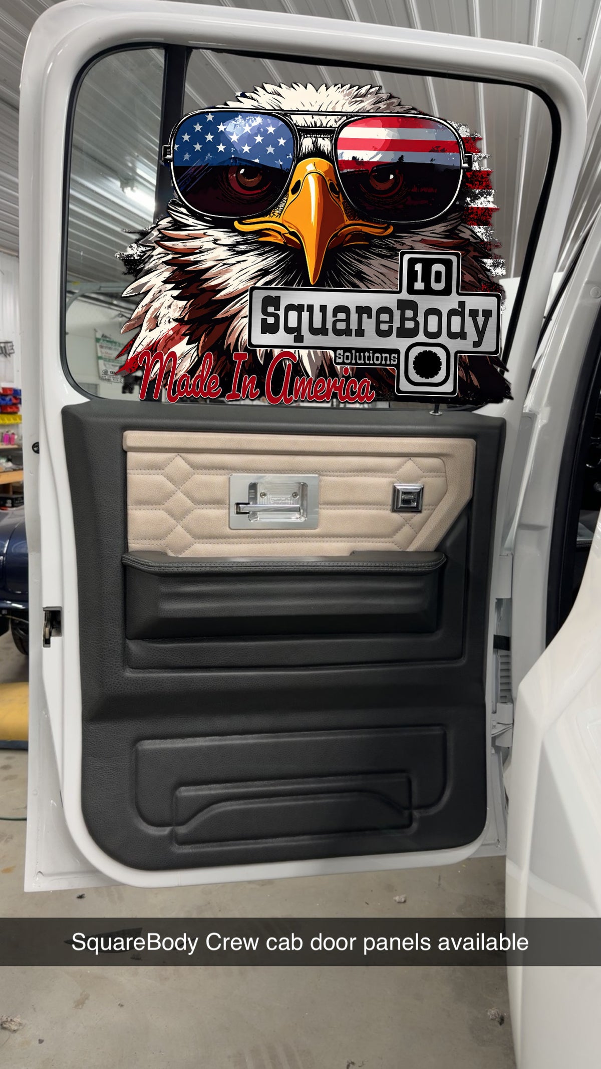 Legacy Series rear door panel in black and cream