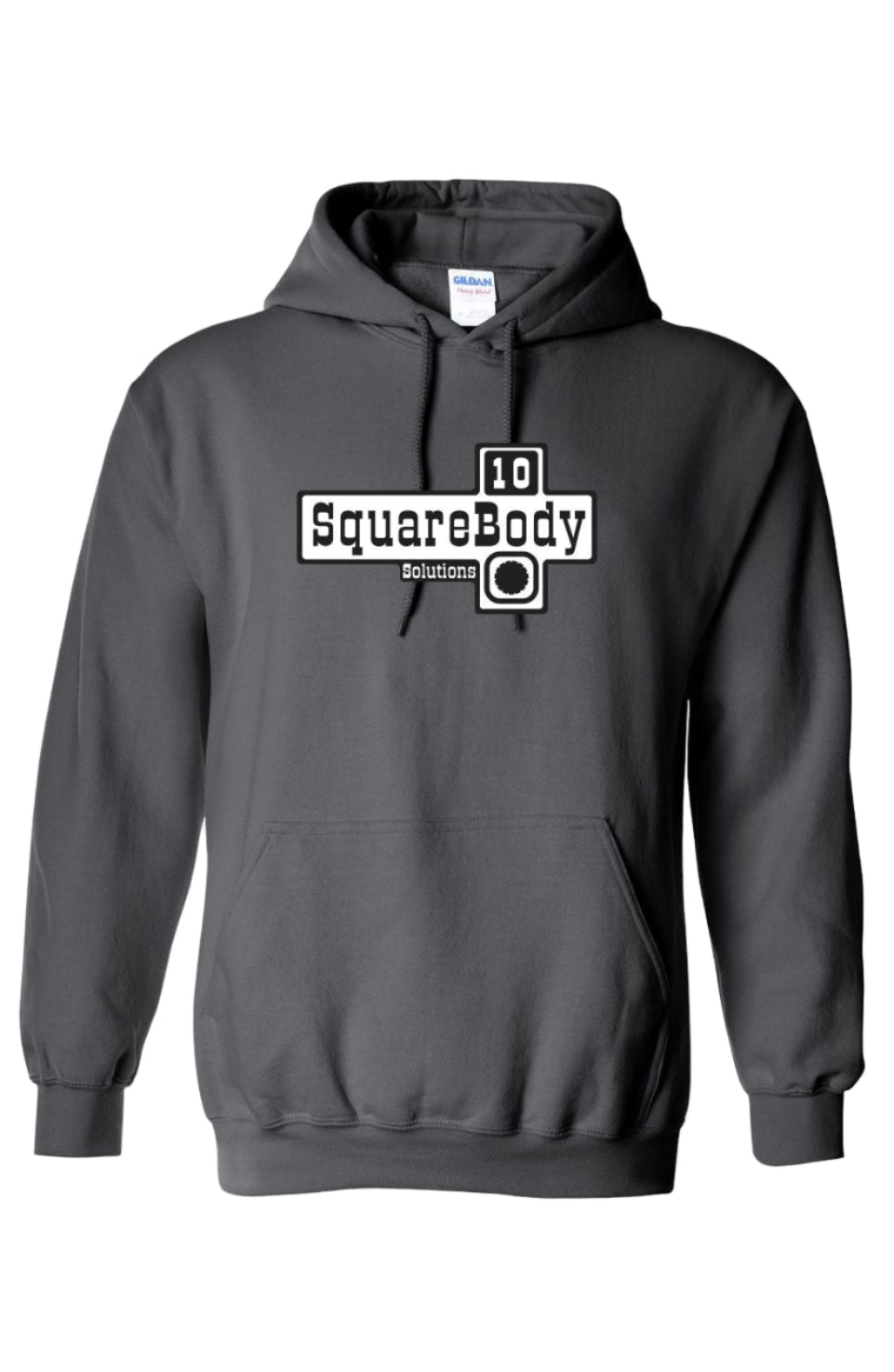 Gray hoodie with 'SquareBody' logo 