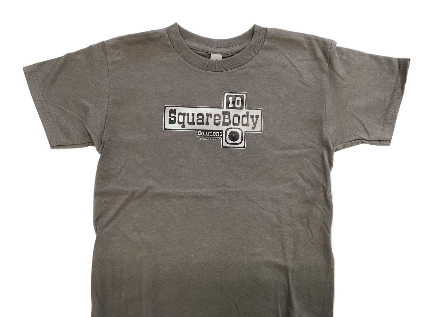 Gray t-shirt with 'SquareBody' logo on a white background